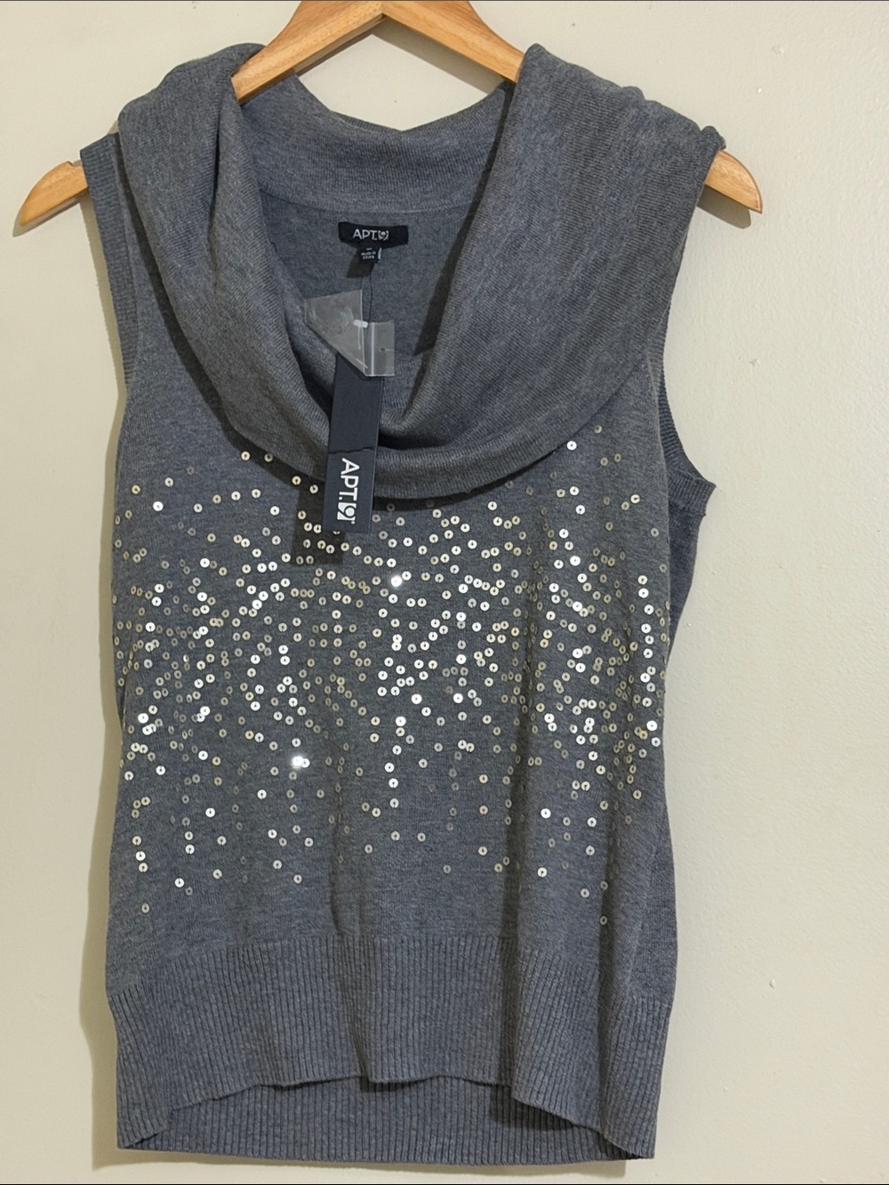 Apt.9 sequins cowl neck top